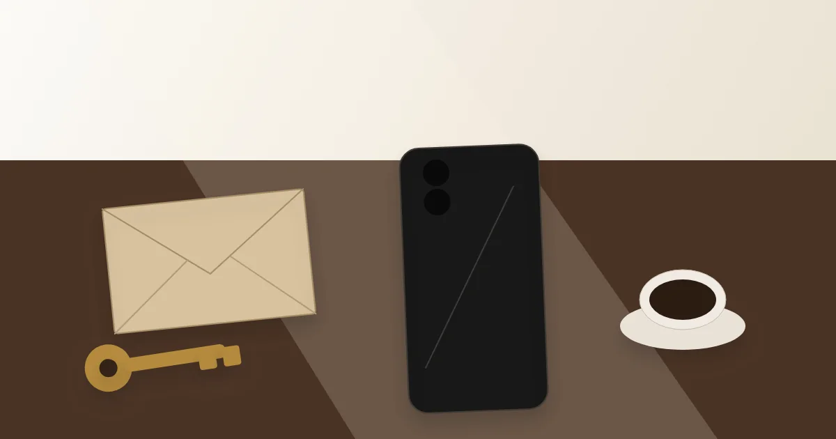 A phone beside a key and an unopened envelope, showing that an unblock is not the same as an invitation to text.