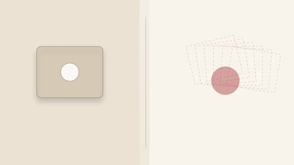 A key placed beside a sealed envelope and a blank phone screen, separating an observable change from an imagined story.